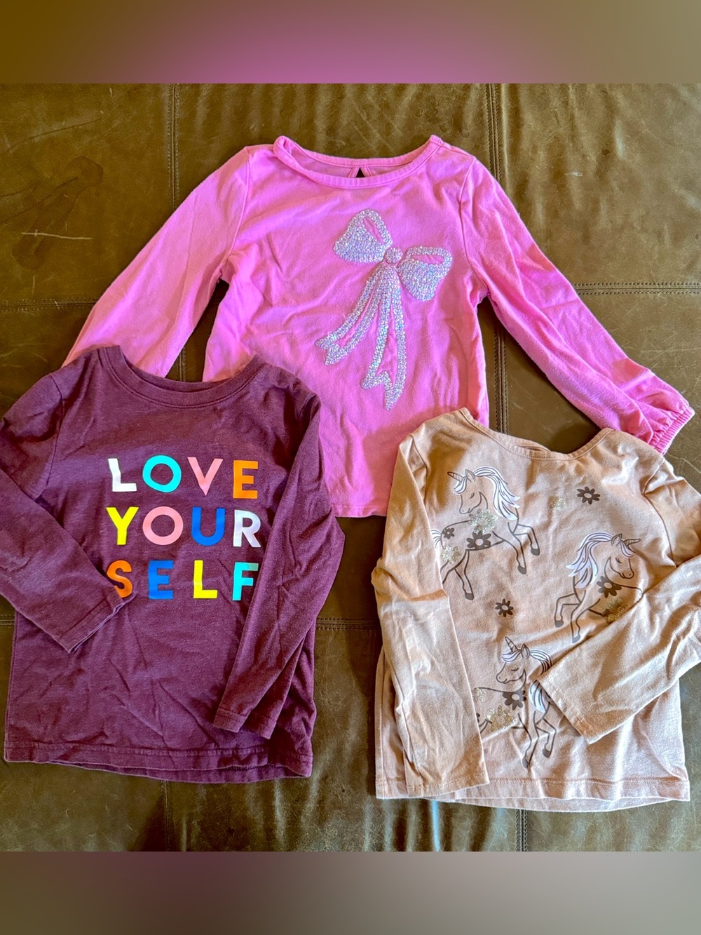 3 Long-Sleeve Tees for Girls 4T